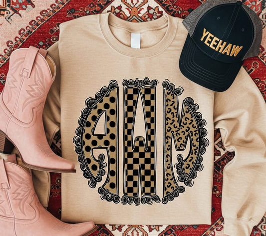Custom Mixed Up Monogram-DTF or UV