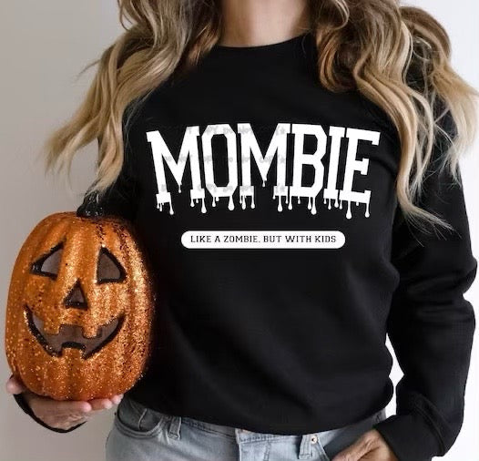 Mombie like a zombie but with kids-white-DTF