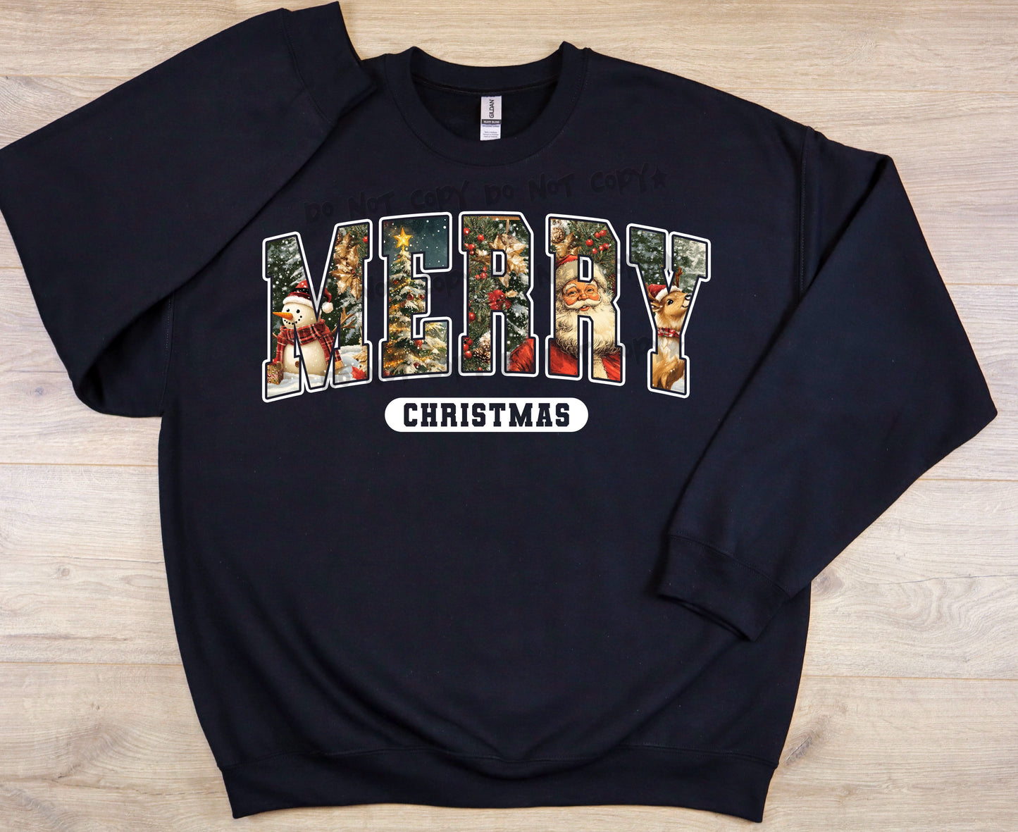 Merry Vintage Christmas pictures in word-DTF