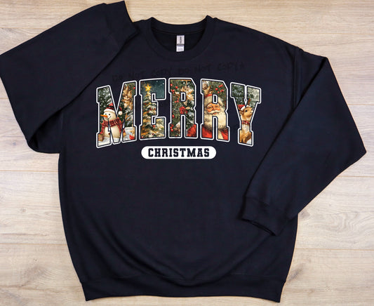 Merry Vintage Christmas pictures in word-DTF