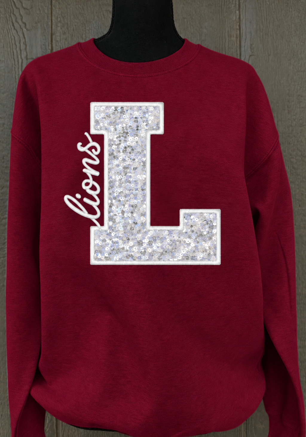 Sequin Letter Appliqué with script word:Embroidered (Bulk discounts available)