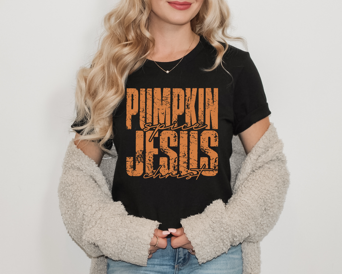 Pumpkin spice and Jesus Christ
Active distressed- DTF&UV
