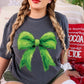 Green furry bow-DTF