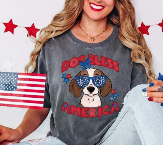 Dog Bless America-Beagle-DTF