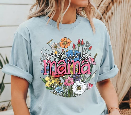 Praying mama floral circle -DTF