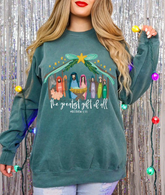 The greatest gift of all nativity scene-DTF