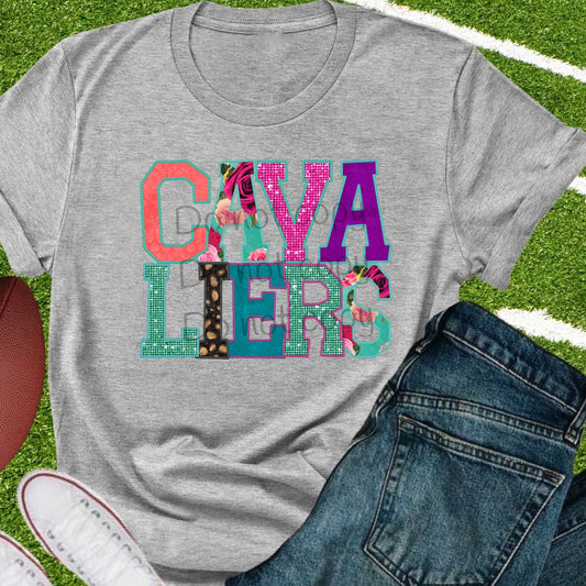 Cavaliers faux appliqué words-DTF