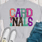 Cardinals faux appliqué words-DTF