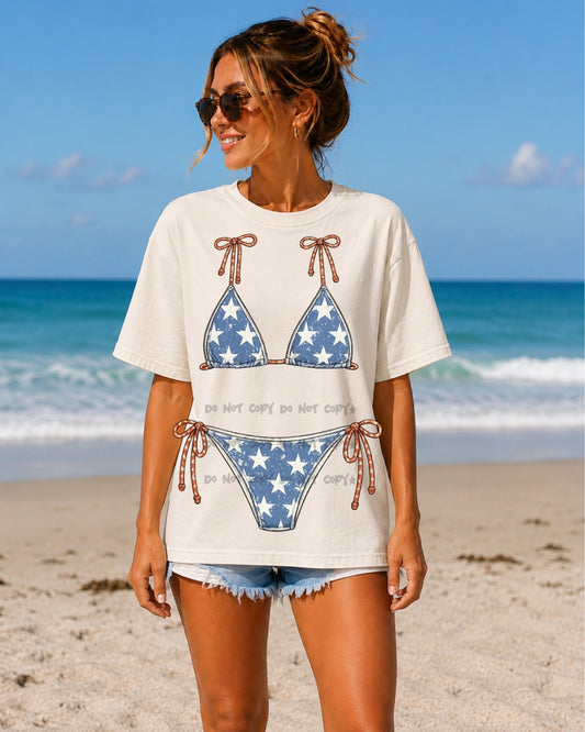 Patriotic Bikini (Top & Bottom)-DTF&UV