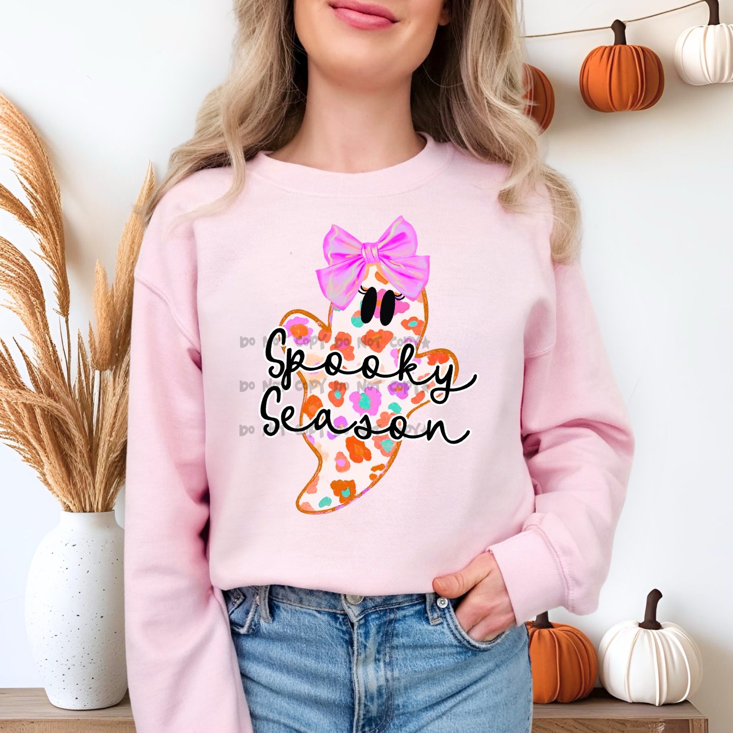 Colorful leopard spooky season ghost-DTF&UV