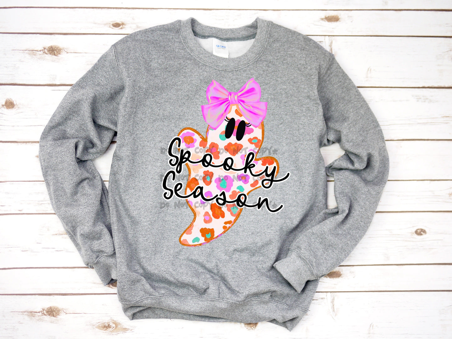 Colorful leopard spooky season ghost-DTF&UV