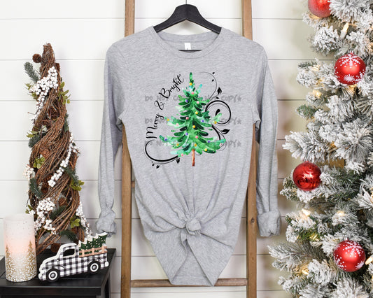 Merry and bright tree-DTF