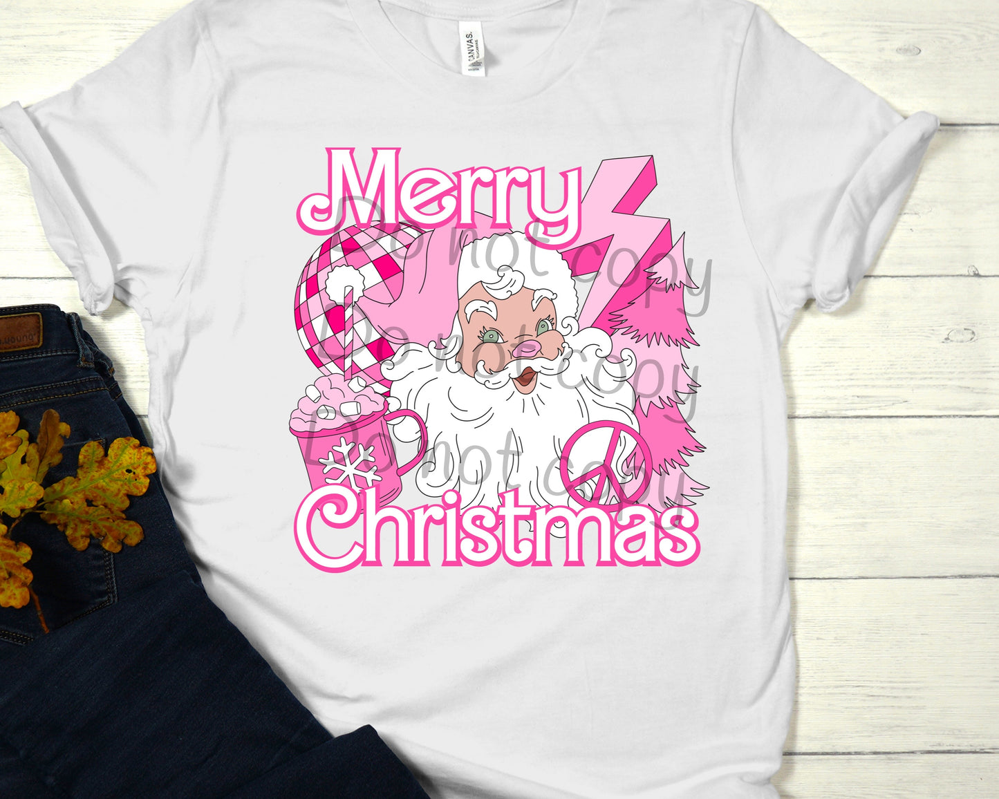 Merry Christmas preppy pink collage-DTF