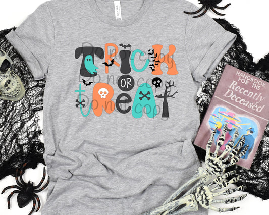 Trick or treat teal-DTF