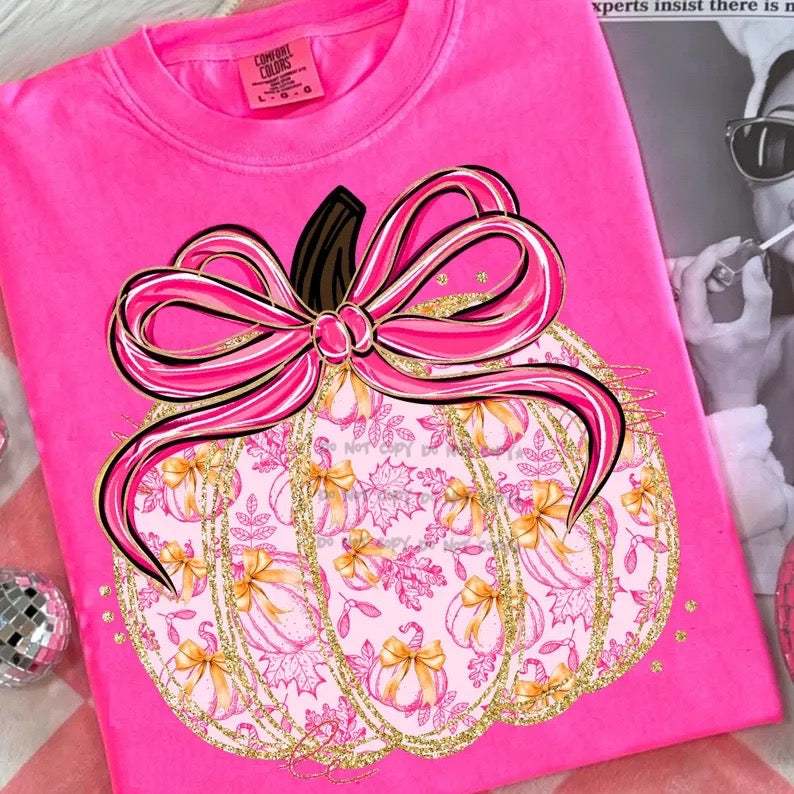 Pink Pumpkin gold lined-DTF&UV