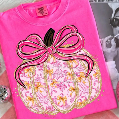 Pink Pumpkin gold lined-DTF&UV