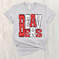 Beavers red and white- DTF