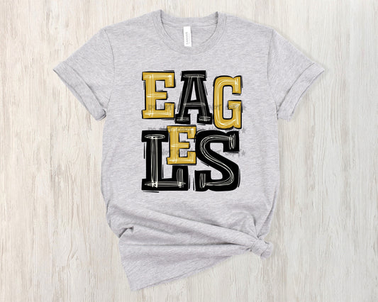 Eagles gold and black- DTF