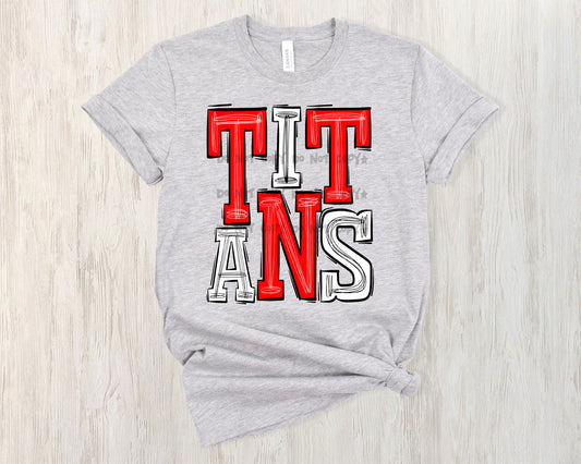 Titans white and red - DTF