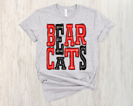 Bearcats Black and red - DTF