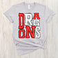 Dragons red and white - DTF