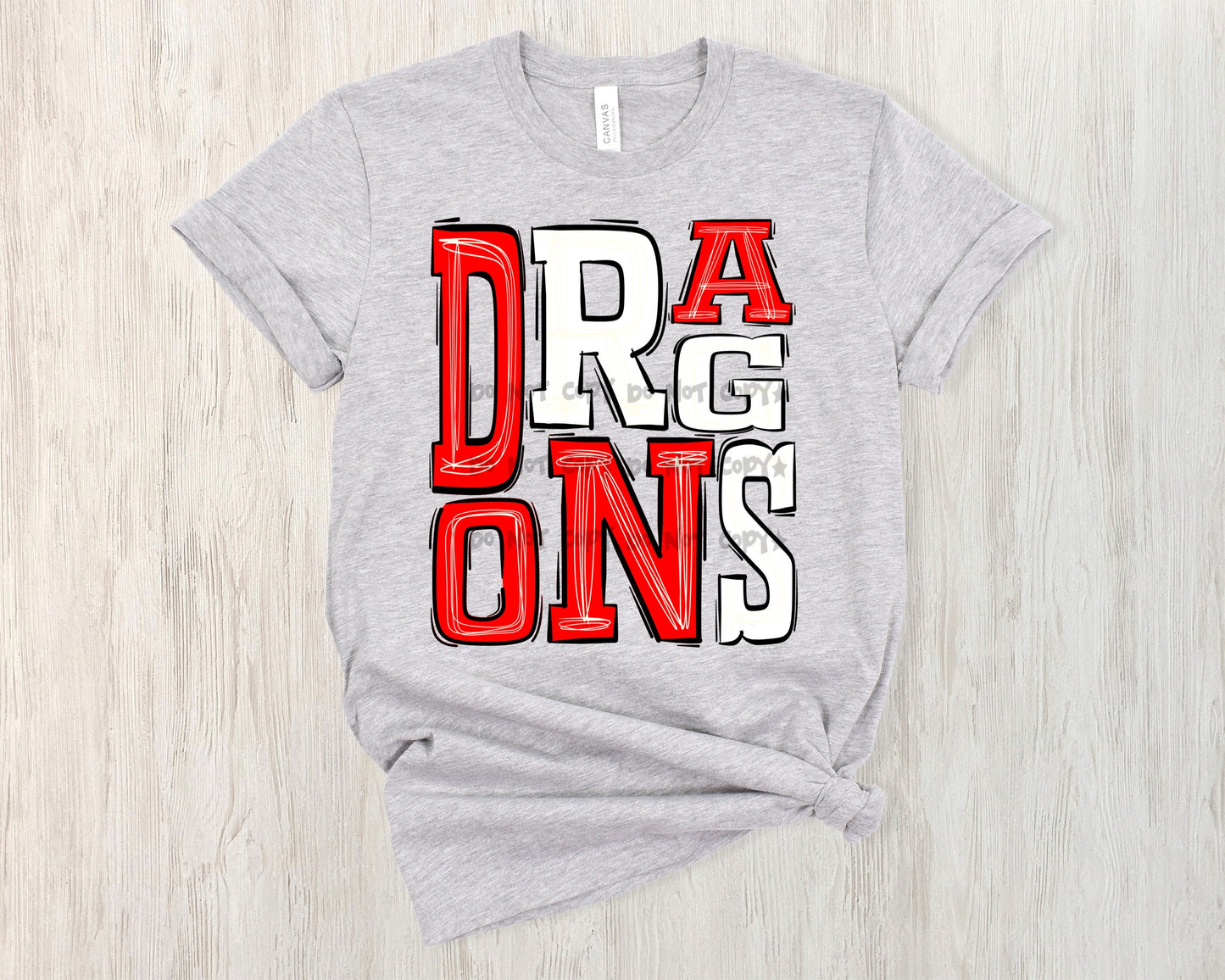 Dragons red and white - DTF