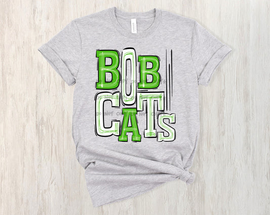 Bobcats Green and white - DTF