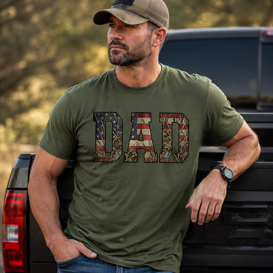 Dad camo and flag -DTF&UV