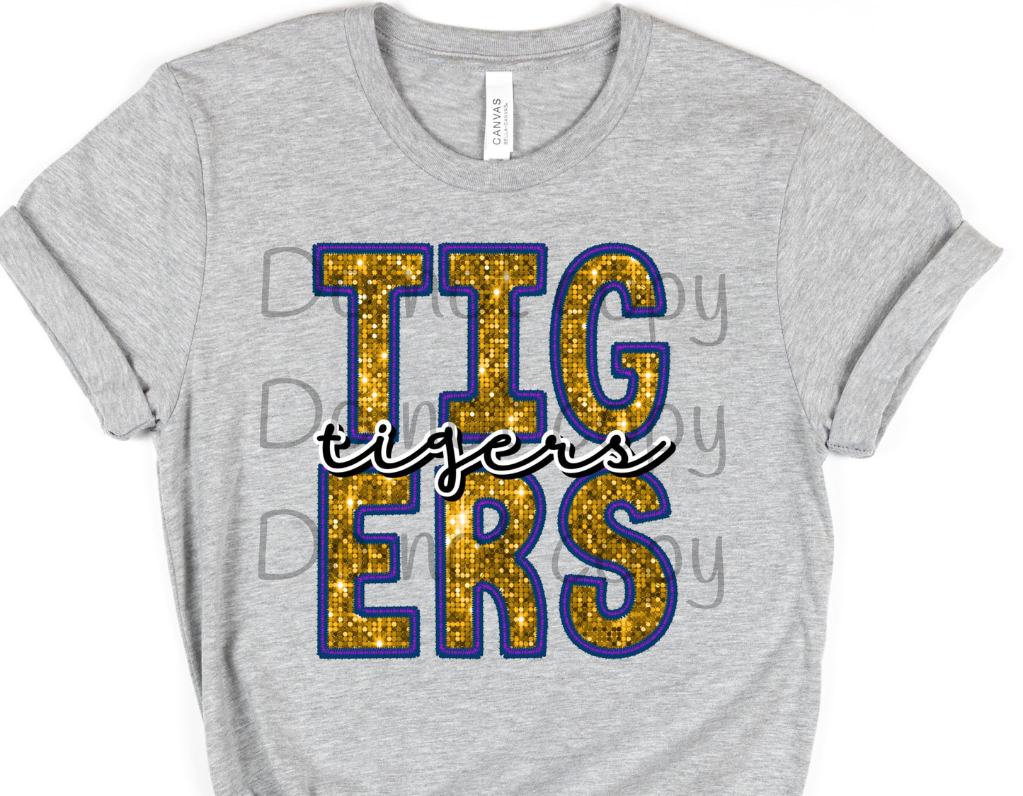 Tigers gold sequin tigers-DTF