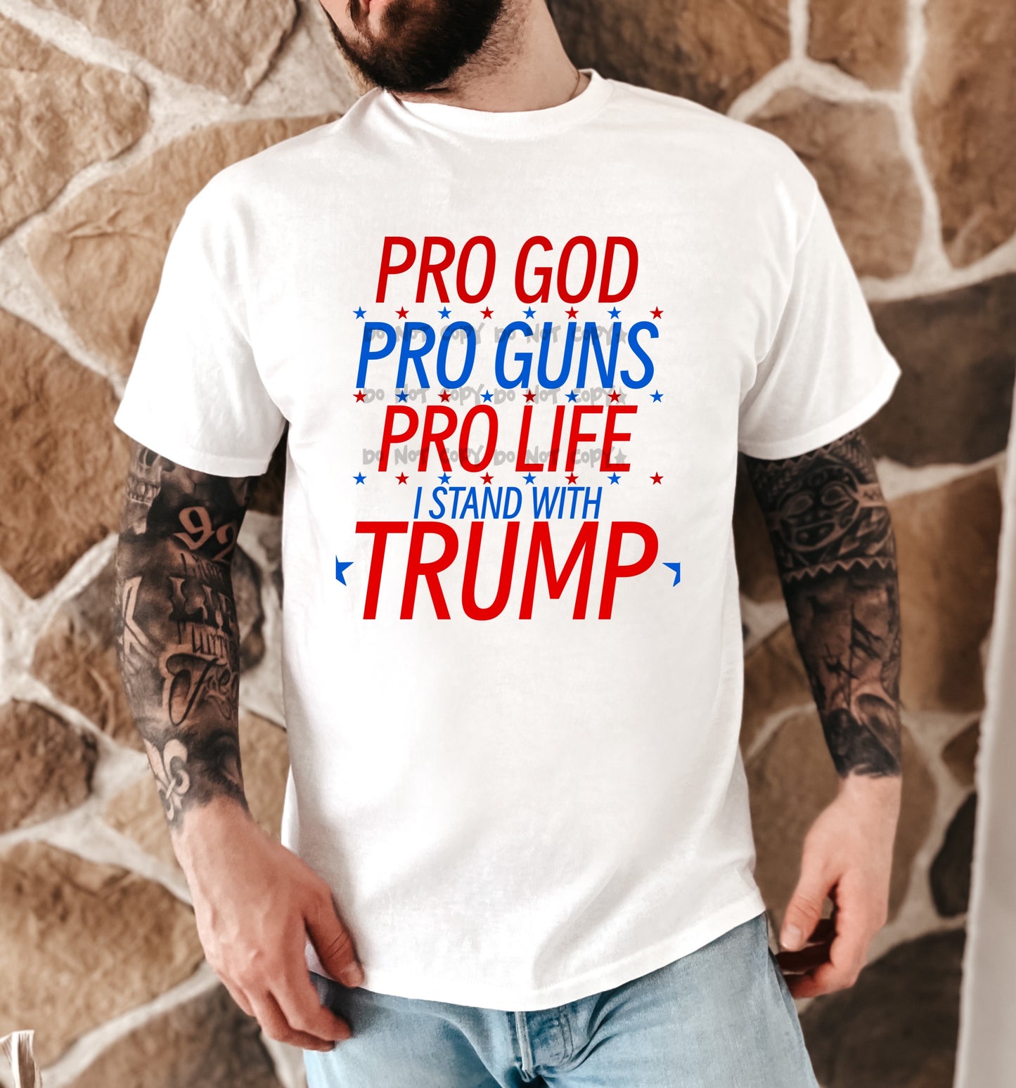 Pro God Pro Guns Pro Life Pro Trump-DTF