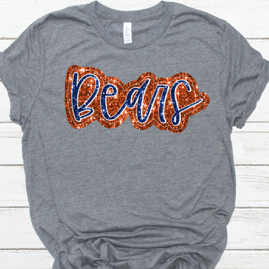 Bears sequin blue orange-DTF