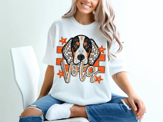 Vols dog face faux sequin-DTF