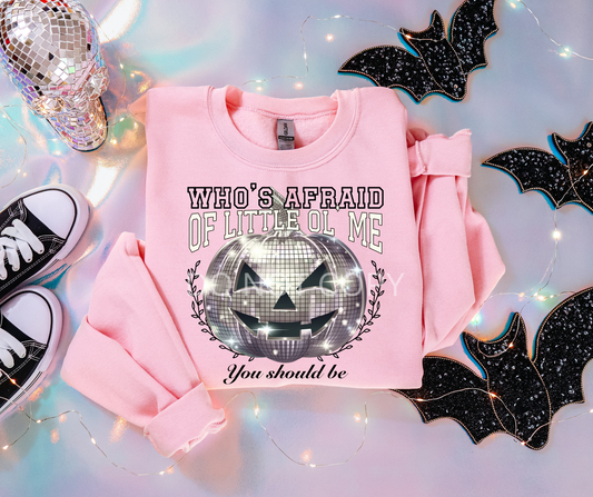 Whose afraid of lil ole me faux sequin pumpkin-DTF