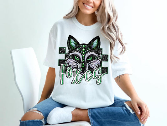 Foxes rhinestone mascot-DTF