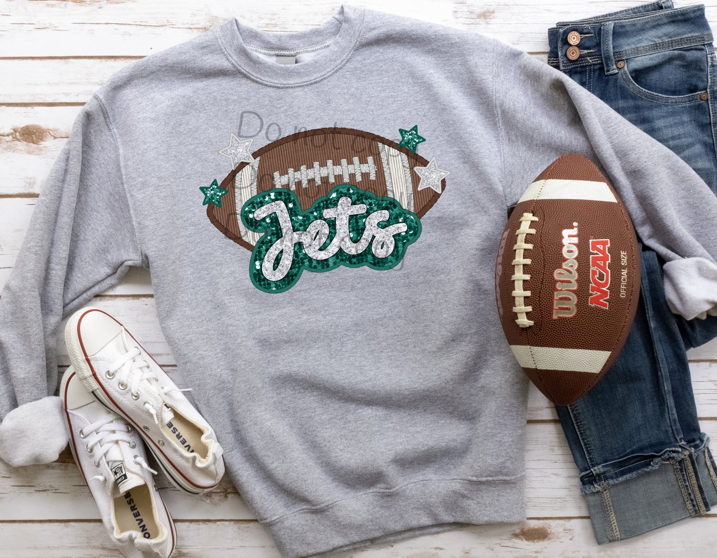 Jets football sequin-DTF