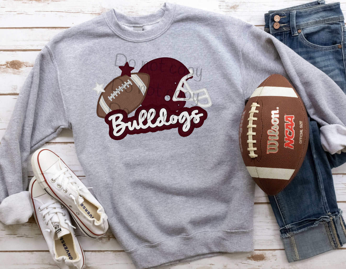 Bulldogs football stitched-DTF