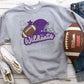 Wildcats football purple faux stitched-DTF