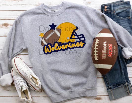 Wolverines football stitched-DTF