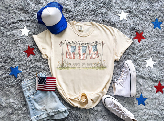 God shed His grace on thee
American flags- DTF