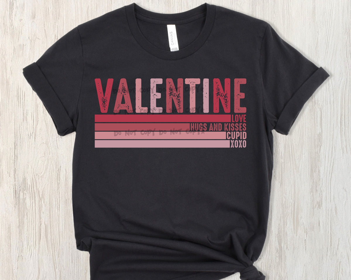 Valentine stacked love hugs and kisses-DTF