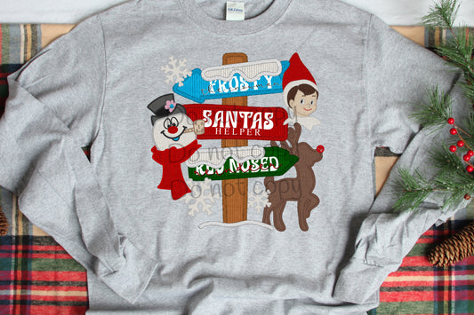 Frosty elf Rudolph sign-DTF