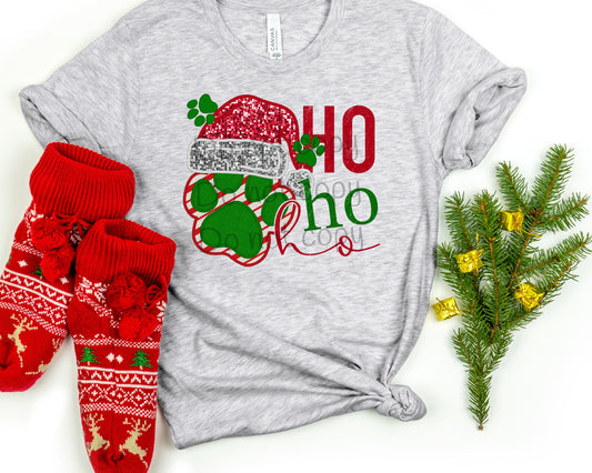 Ho Ho Ho paw print-DTF
