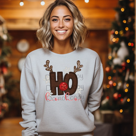 Ho Ho Ho reindeer-DTF