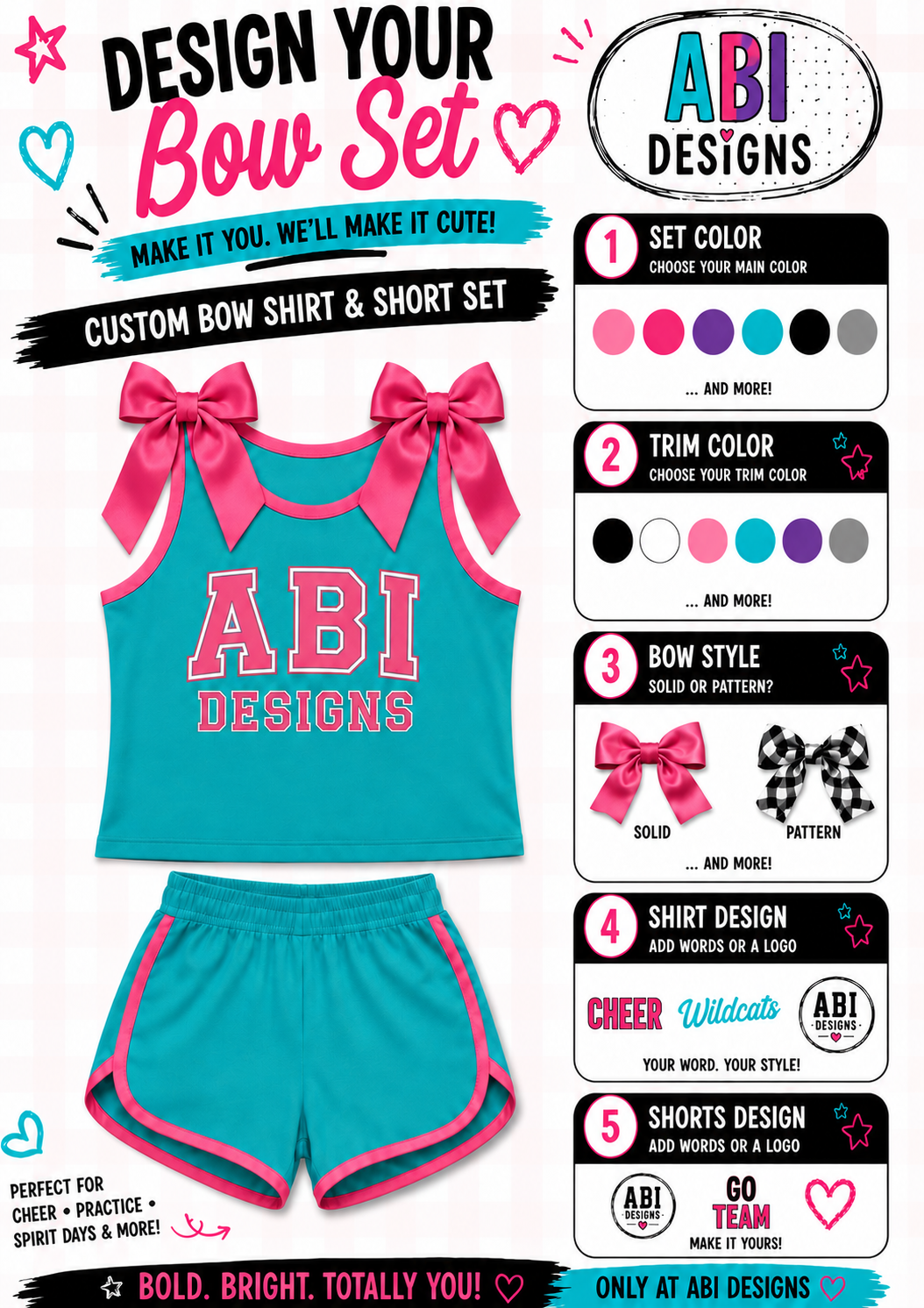 ABI Custom Bow Shirt and Shorts Set  -Pre Order