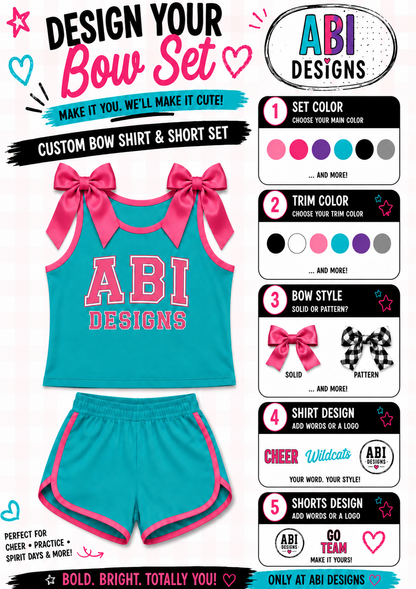 ABI Custom Bow Shirt and Shorts Set  -Pre Order
