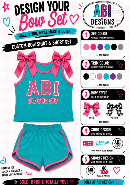 ABI Custom Bow Shirt and Shorts Set  -Pre Order