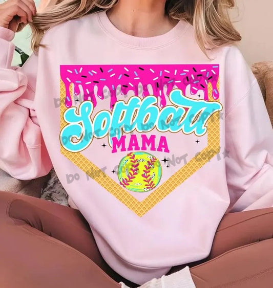 Softball mama drip plate- DTF