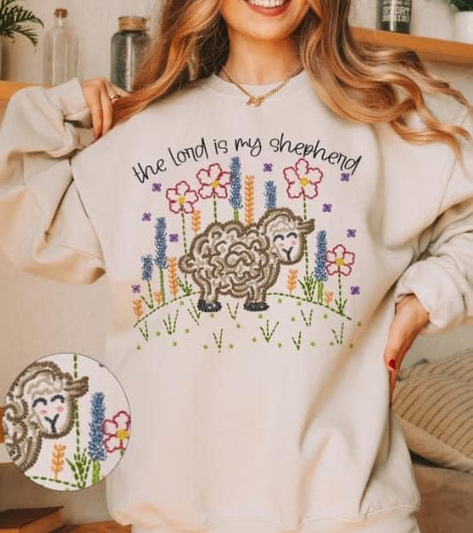 The lord is my shepherd- faux embroidery-DTF