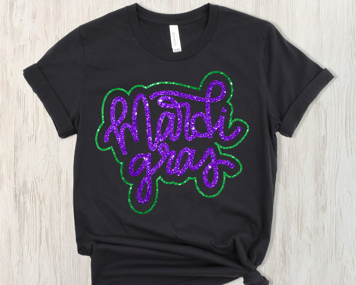 Mardi gras glitter -DTF