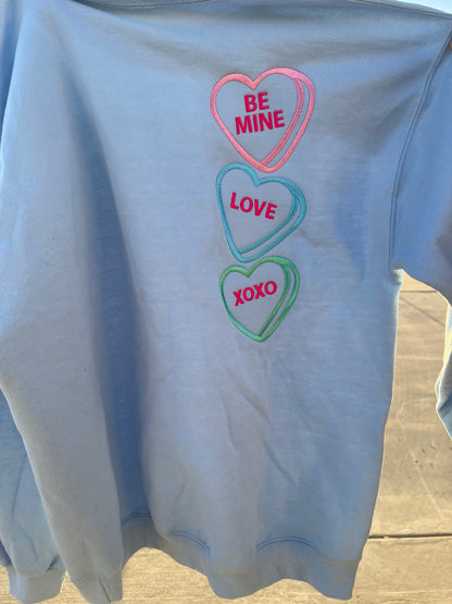 Stacked Convo Hearts Sweatshirt